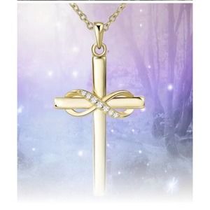 Love You Forever Cross Neckless Golden Christian Pendant